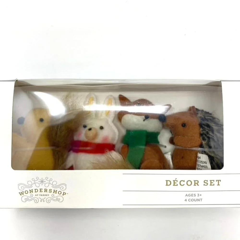 Target 4pc Felt Woodland Animal Christmas Figurine Set Wondershop™ Holiday Decor